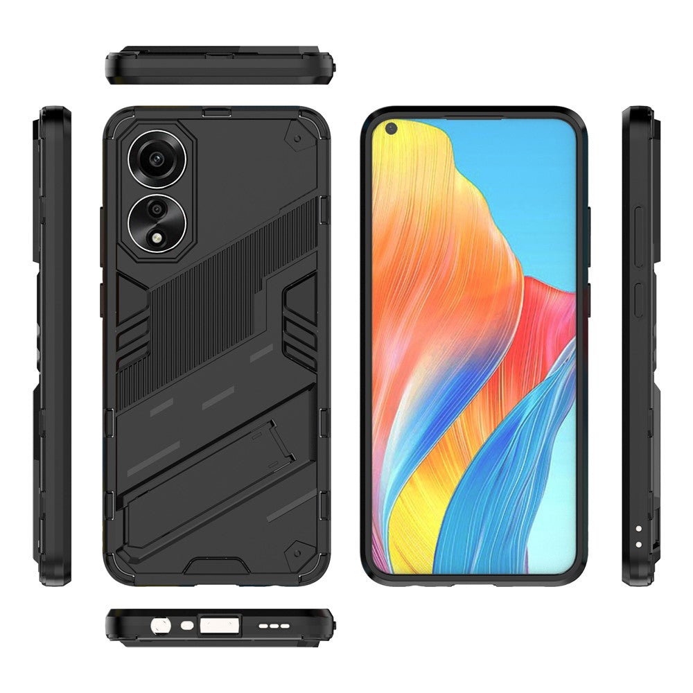 Oppo A78 4G-skal PC+TPU Stativ Fallsäkert mobilskal
