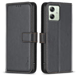BINFEN COLOR BF17 For Motorola Moto G54 5G Leather Cover Flip Stand Wallet Phone Case