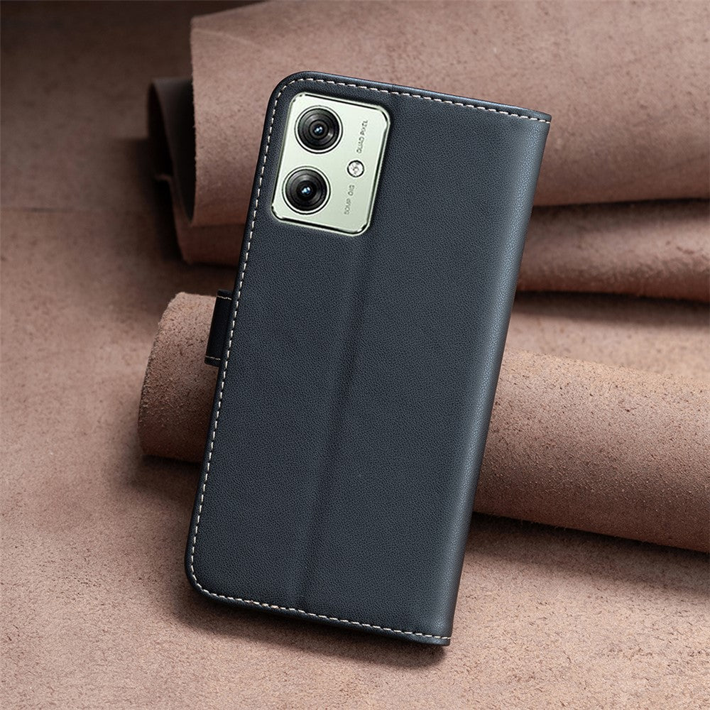 BINFEN COLOR BF17 For Motorola Moto G54 5G Leather Cover Flip Stand Wallet Phone Case