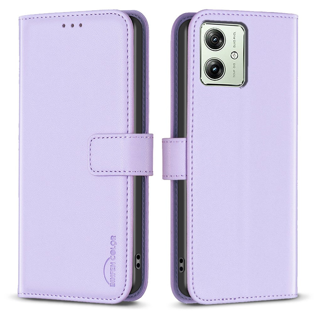 BINFEN COLOR BF17 For Motorola Moto G54 5G Leather Cover Flip Stand Wallet Phone Case