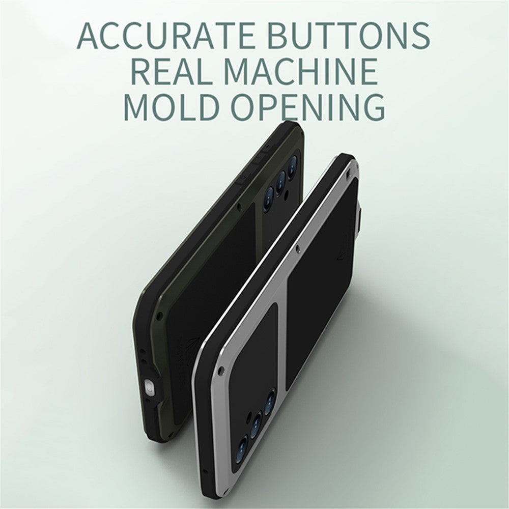 LOVE MEI For Samsung Galaxy S23 FE Protective Case Metal+Silicone Cover with Tempered Glass Film