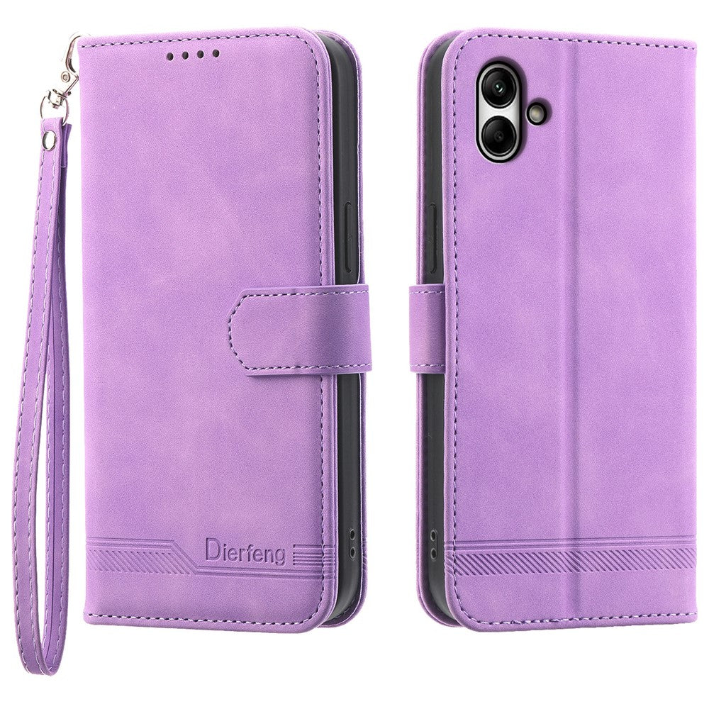 DIERFENG DF-03 For Samsung Galaxy A05 4G Case PU Leather Stand Phone Wallet Shell