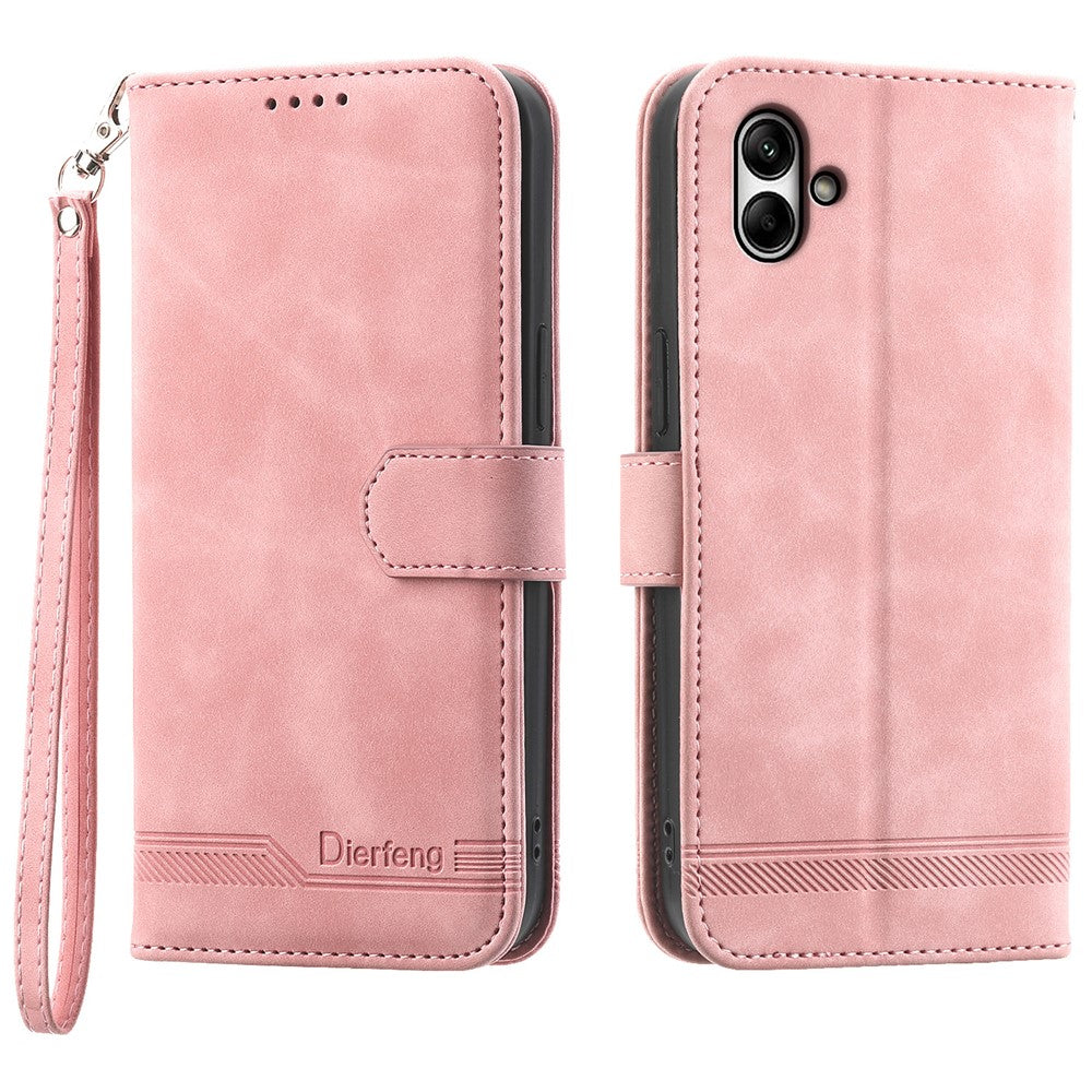 DIERFENG DF-03 For Samsung Galaxy A05 4G Case PU Leather Stand Phone Wallet Shell