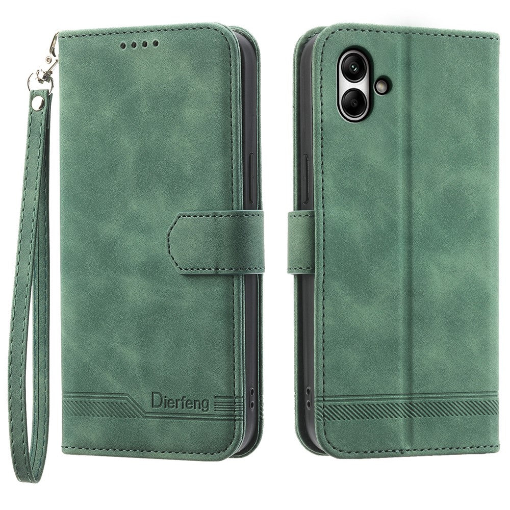 DIERFENG DF-03 For Samsung Galaxy A05 4G Case PU Leather Stand Phone Wallet Shell