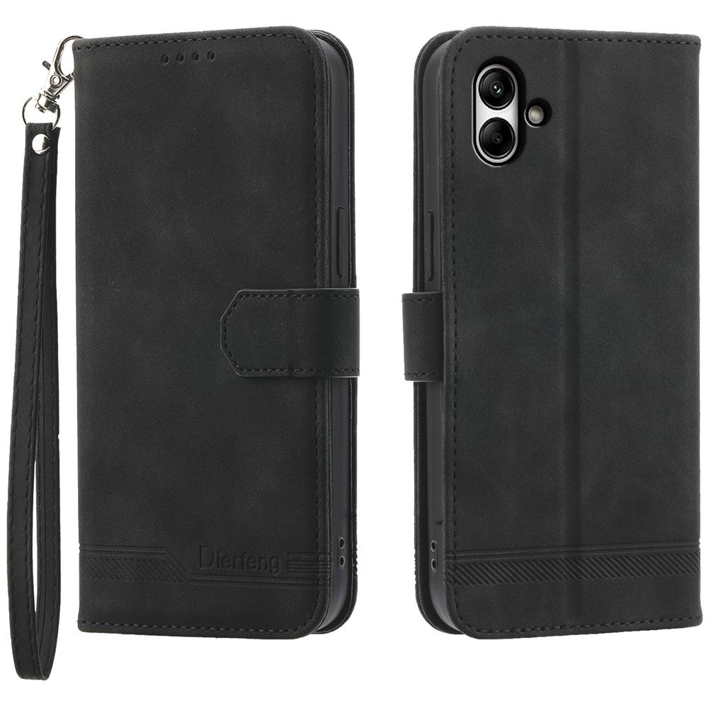 DIERFENG DF-03 For Samsung Galaxy A05 4G Case PU Leather Stand Phone Wallet Shell