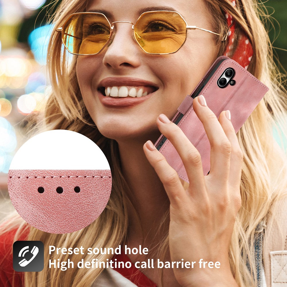 Til Samsung Galaxy A05 4G etui PU-læder blomsterpræget telefoncover med 2 stropper