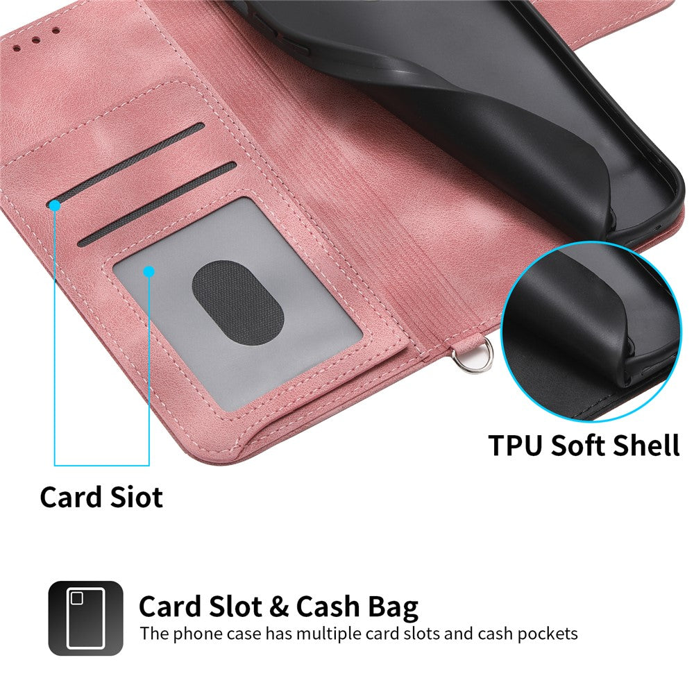 Til Samsung Galaxy A05 4G etui PU-læder blomsterpræget telefoncover med 2 stropper
