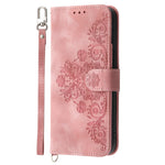 Til Samsung Galaxy A05 4G etui PU-læder blomsterpræget telefoncover med 2 stropper