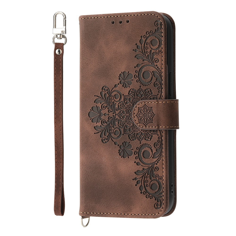 For Samsung Galaxy A05s 4G Leather Case Imprinted Stand Wallet Phone Cover with 2 Straps