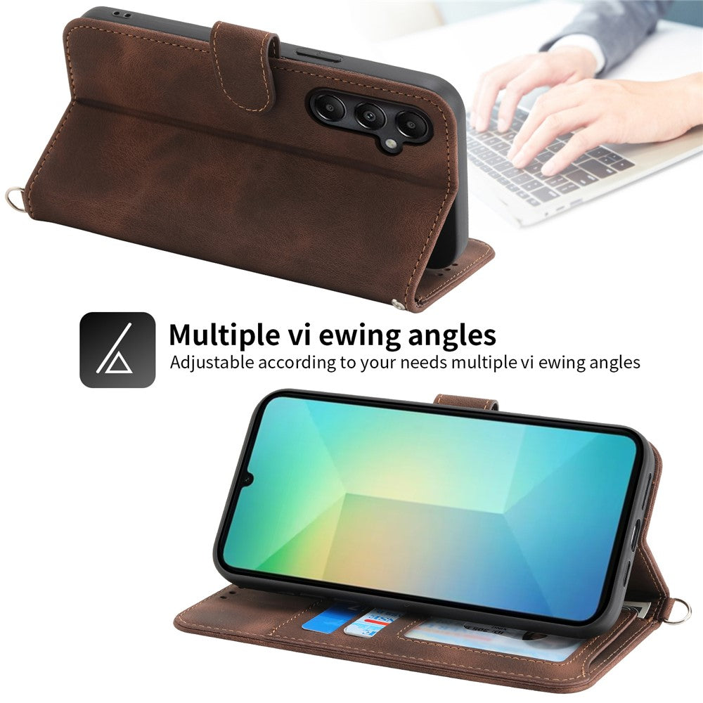 For Samsung Galaxy A05s 4G Leather Case Imprinted Stand Wallet Phone Cover with 2 Straps