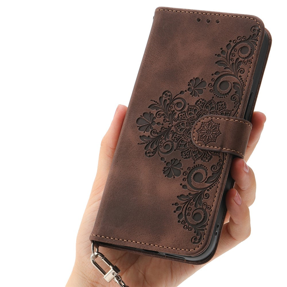 For Samsung Galaxy A05s 4G Leather Case Imprinted Stand Wallet Phone Cover with 2 Straps
