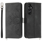 For Samsung Galaxy A05s 4G Leather Case Imprinted Stand Wallet Phone Cover with 2 Straps