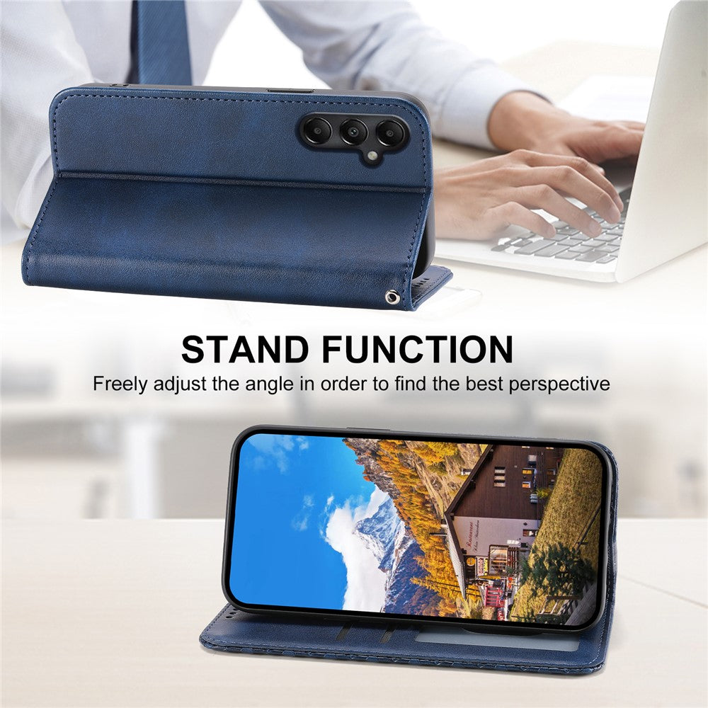 For Samsung Galaxy A05s 4G Case Imprinted Rhombus Pattern Wallet Stand Phone Cover