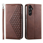 For Samsung Galaxy A05s 4G Case Imprinted Rhombus Pattern Wallet Stand Phone Cover