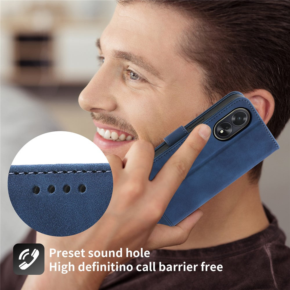 DIERFENG DF-03 For Oppo A38 4G Case Imprinted Phone Stand Cover Magnetic Wallet