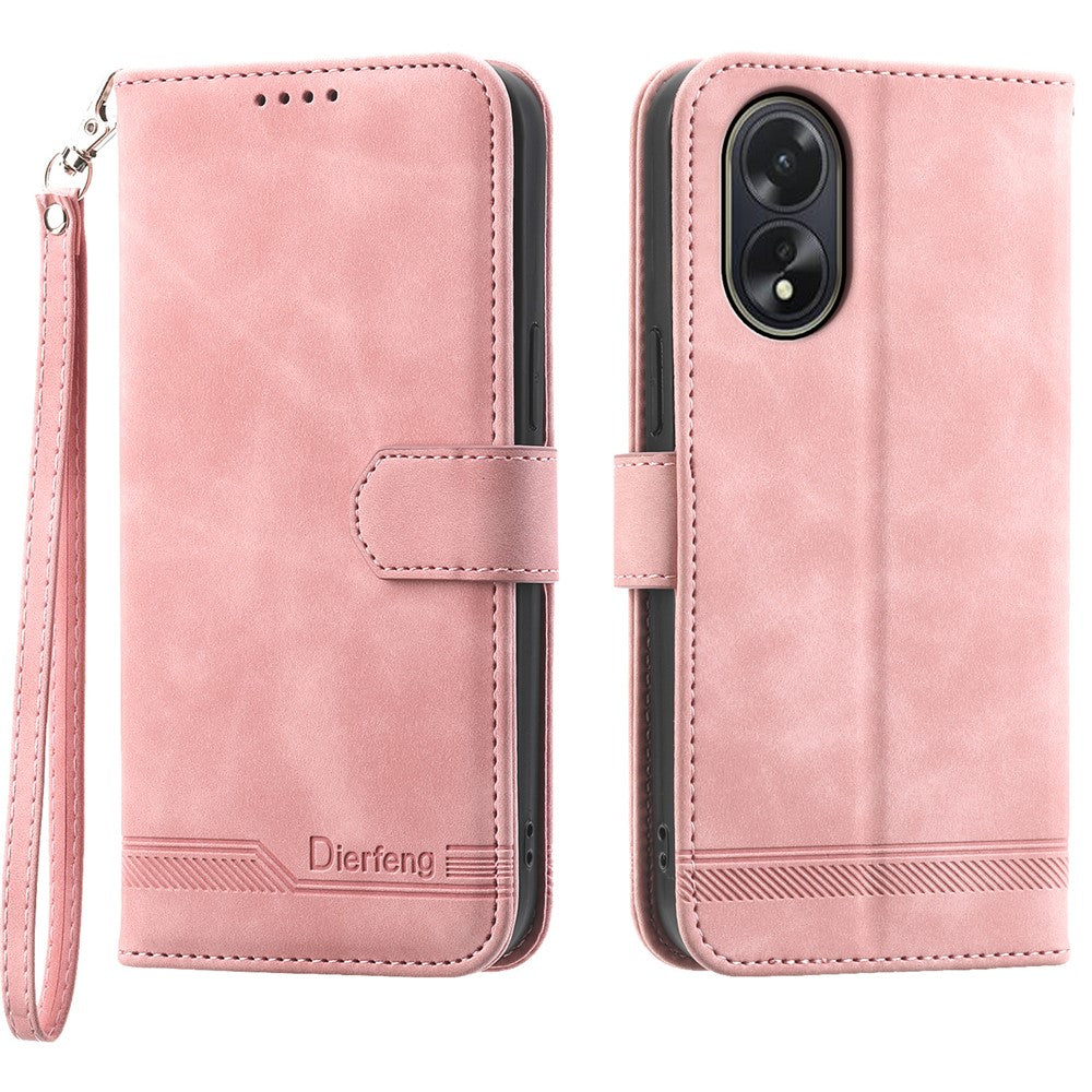 DIERFENG DF-03 For Oppo A38 4G Case Imprinted Phone Stand Cover Magnetic Wallet