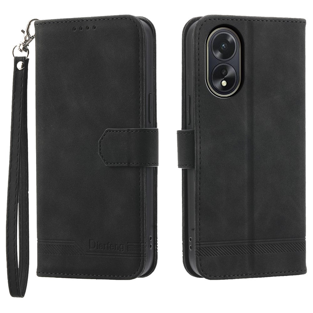 DIERFENG DF-03 For Oppo A38 4G Case Imprinted Phone Stand Cover Magnetic Wallet