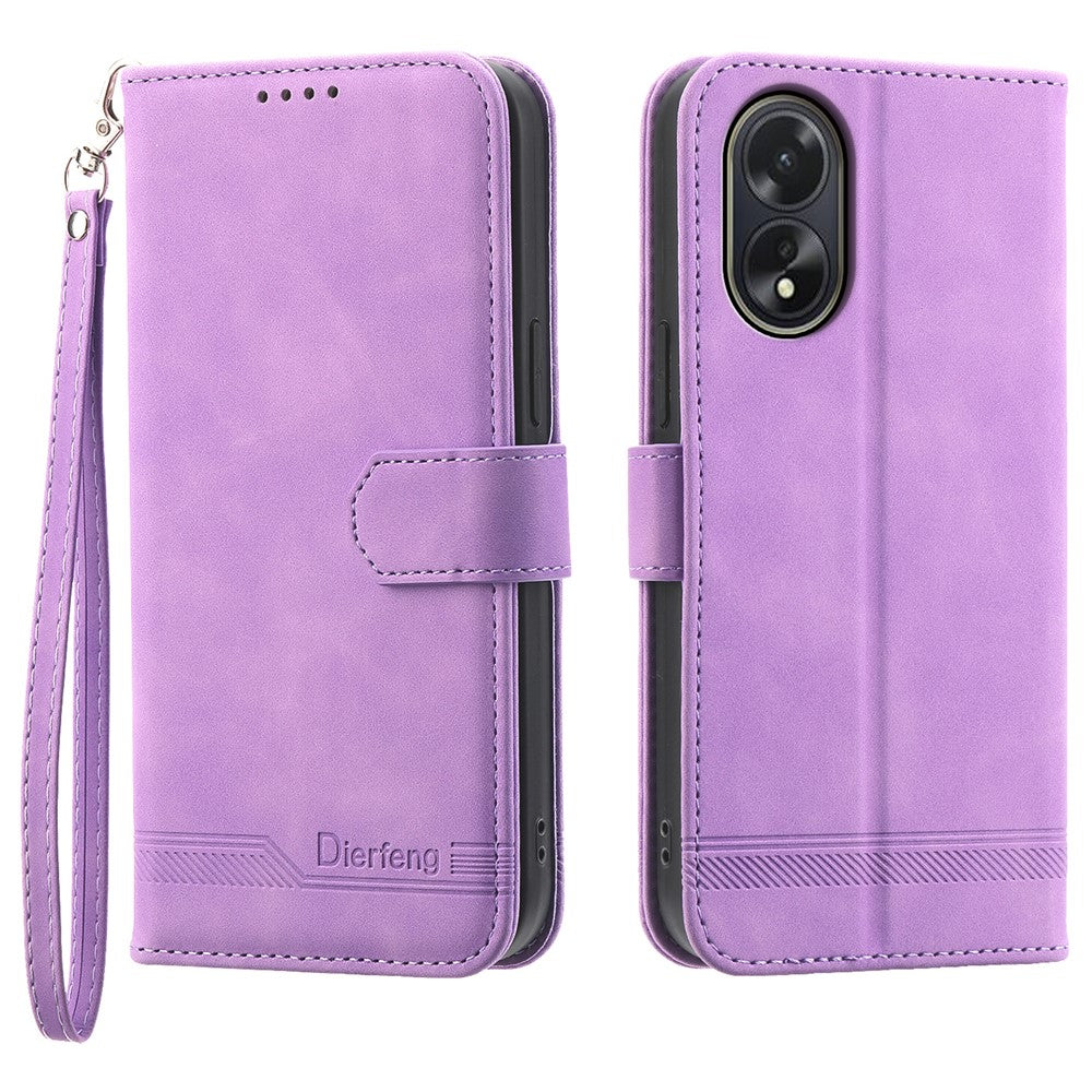 DIERFENG DF-03 For Oppo A38 4G Case Imprinted Phone Stand Cover Magnetic Wallet