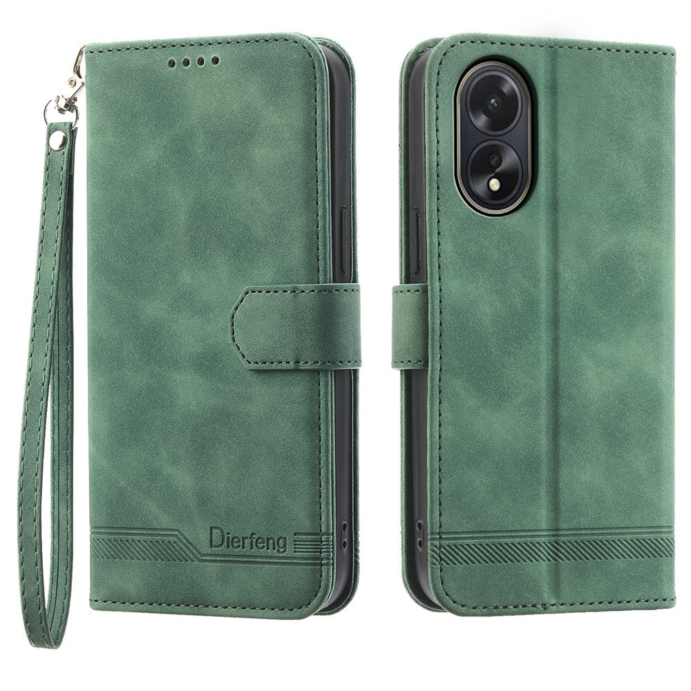 DIERFENG DF-03 For Oppo A38 4G Case Imprinted Phone Stand Cover Magnetic Wallet