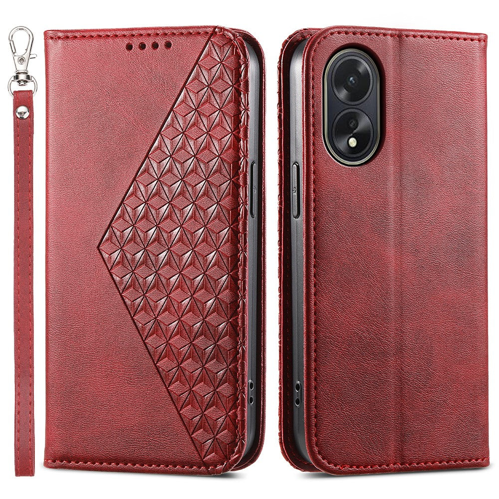 For Oppo A38 4G Case Imprinted PU Leather Viewing Stand Wallet Phone Cover