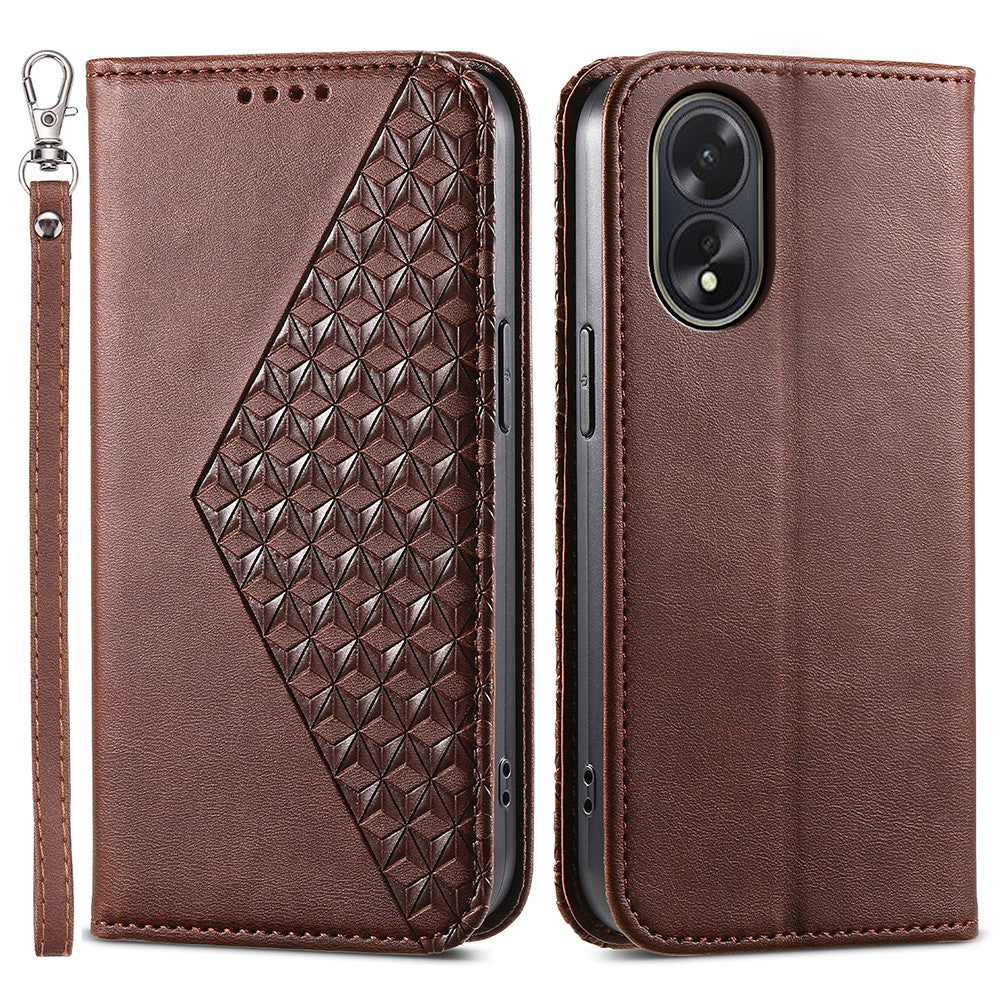 For Oppo A38 4G Case Imprinted PU Leather Viewing Stand Wallet Phone Cover
