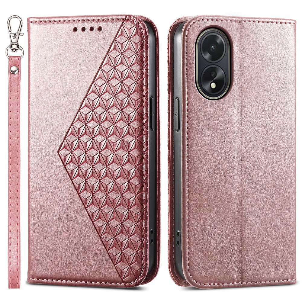 For Oppo A38 4G Case Imprinted PU Leather Viewing Stand Wallet Phone Cover