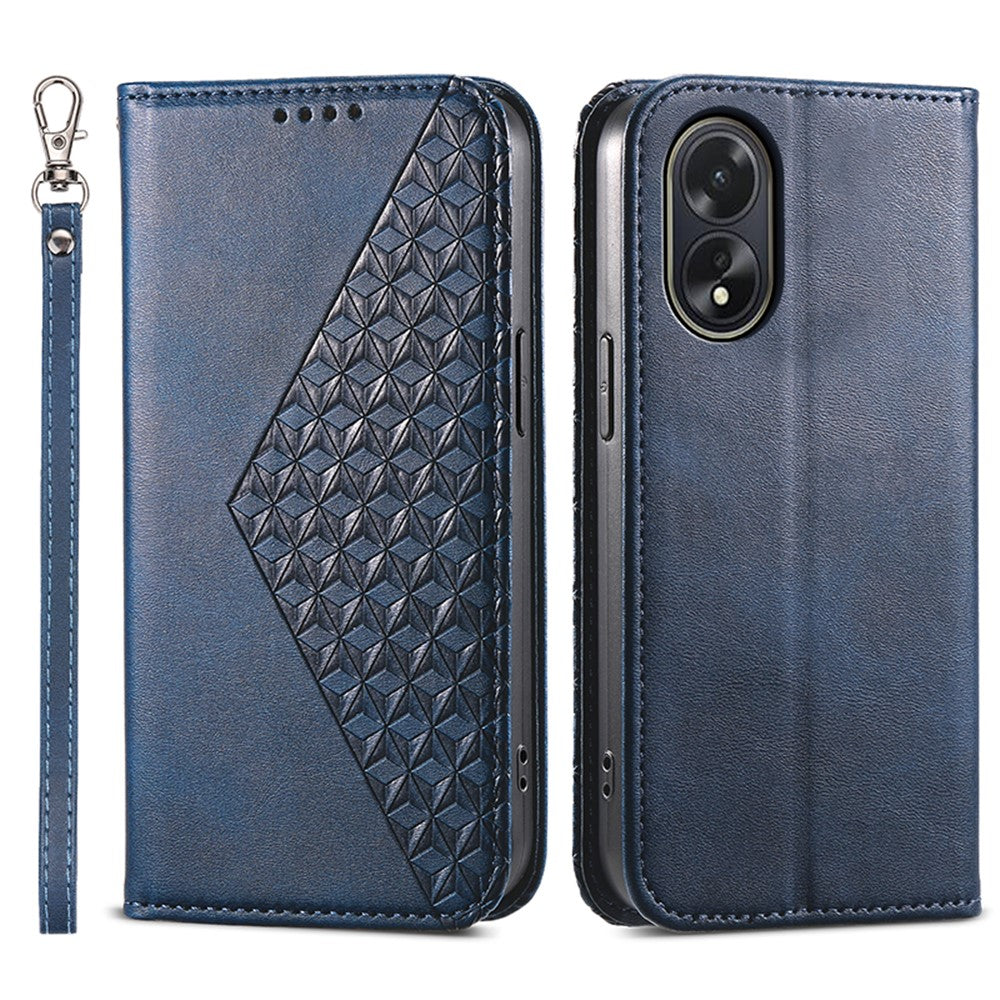 For Oppo A38 4G Case Imprinted PU Leather Viewing Stand Wallet Phone Cover