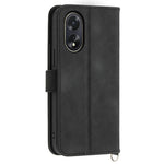 For Oppo A38 4G Case Imprinted PU Leather Wallet Phone Cover with Wrist Strap + Shoulder Strap