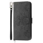 For Oppo A38 4G Case Imprinted PU Leather Wallet Phone Cover with Wrist Strap + Shoulder Strap