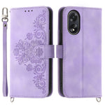 For Oppo A38 4G Case Imprinted PU Leather Wallet Phone Cover with Wrist Strap + Shoulder Strap