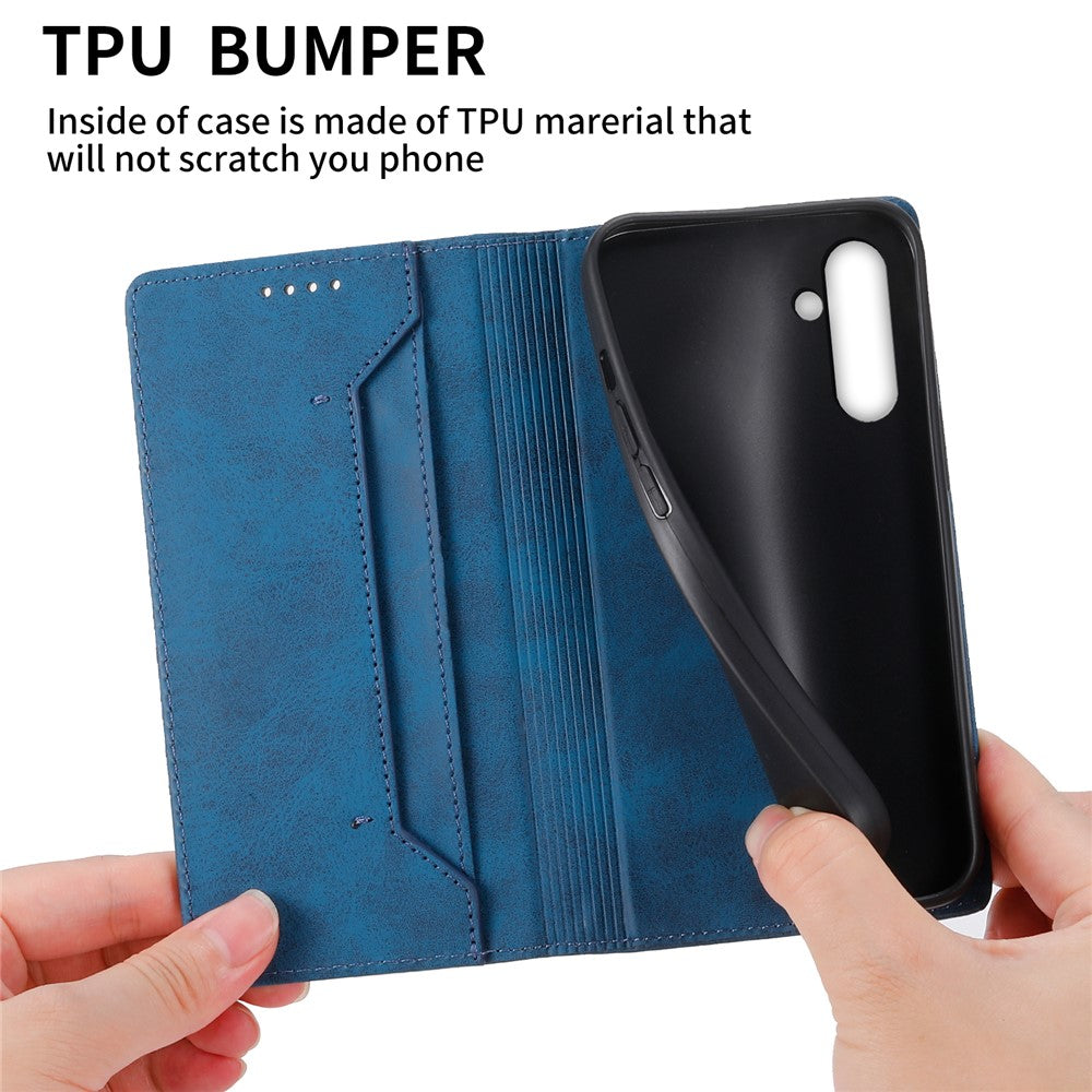 DF-05 Standcover til Samsung Galaxy A15 4G Etui med RFID-blokering og Telefonpung i Læder