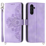 Til Samsung Galaxy A15 4G etui med "skin-touch" læderoverflade og håndrem + skulderrem