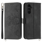 Til Samsung Galaxy A15 4G etui med "skin-touch" læderoverflade og håndrem + skulderrem