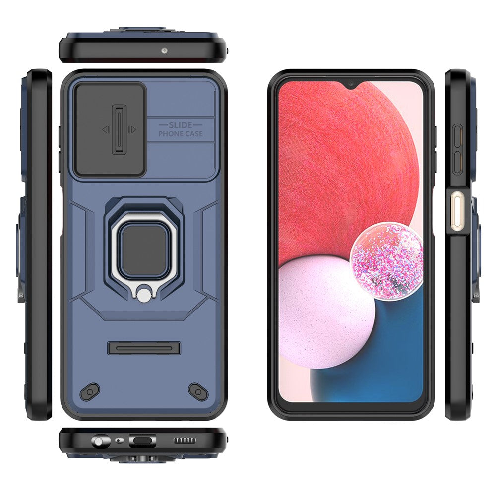 For Samsung Galaxy A13 4G / 5G Case PC+TPU Kickstand Phone Cover with Slide Camera Lid