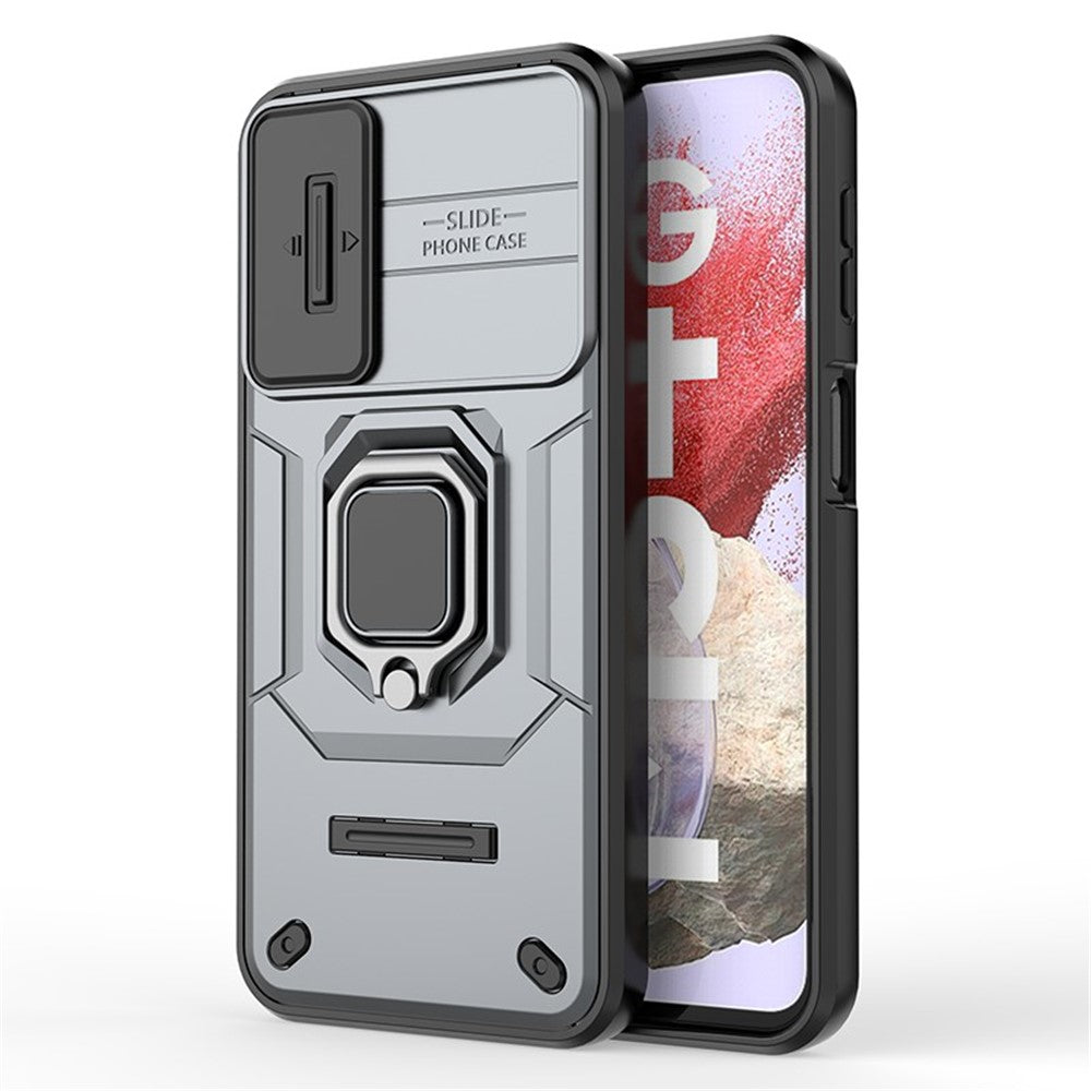 Til Samsung Galaxy M34 5G / F34 5G cover Skydbart linsebeskyttelse PC+TPU Telefonbeskyttelsescover