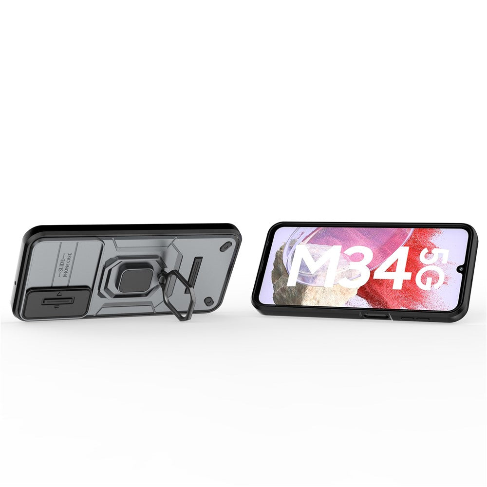 Til Samsung Galaxy M34 5G / F34 5G cover Skydbart linsebeskyttelse PC+TPU Telefonbeskyttelsescover