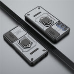 Til Samsung Galaxy M34 5G / F34 5G cover Skydbart linsebeskyttelse PC+TPU Telefonbeskyttelsescover