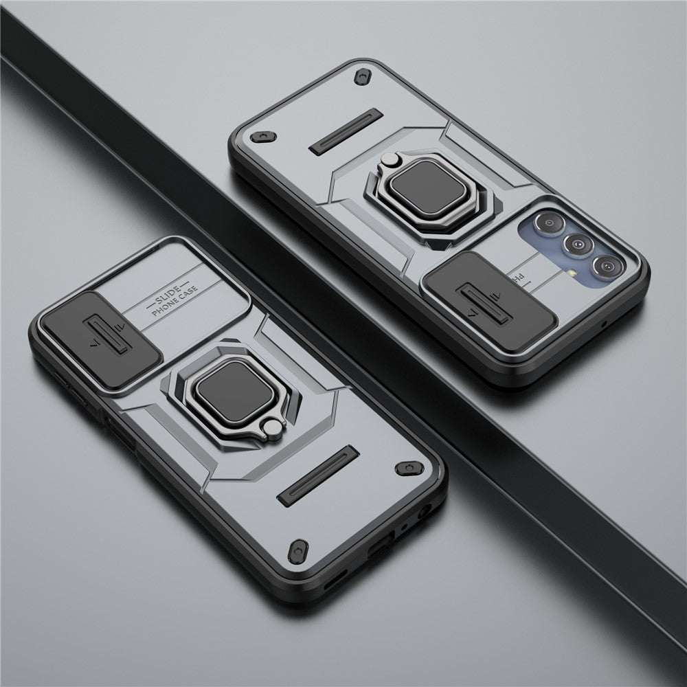 Til Samsung Galaxy M34 5G / F34 5G cover Skydbart linsebeskyttelse PC+TPU Telefonbeskyttelsescover