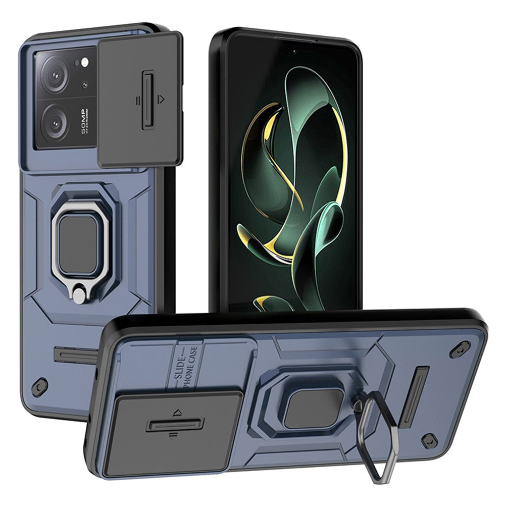Xiaomi Redmi K60 Ultra / 13T / 13T Pro Bakstycke Skjutbart Linslock PC+TPU Stativ mobilskal