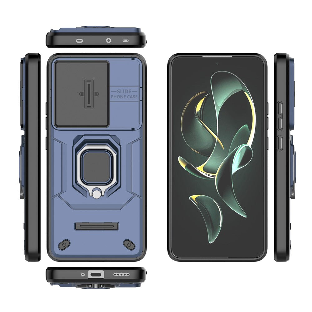 Xiaomi Redmi K60 Ultra / 13T / 13T Pro Bakstycke Skjutbart Linslock PC+TPU Stativ mobilskal