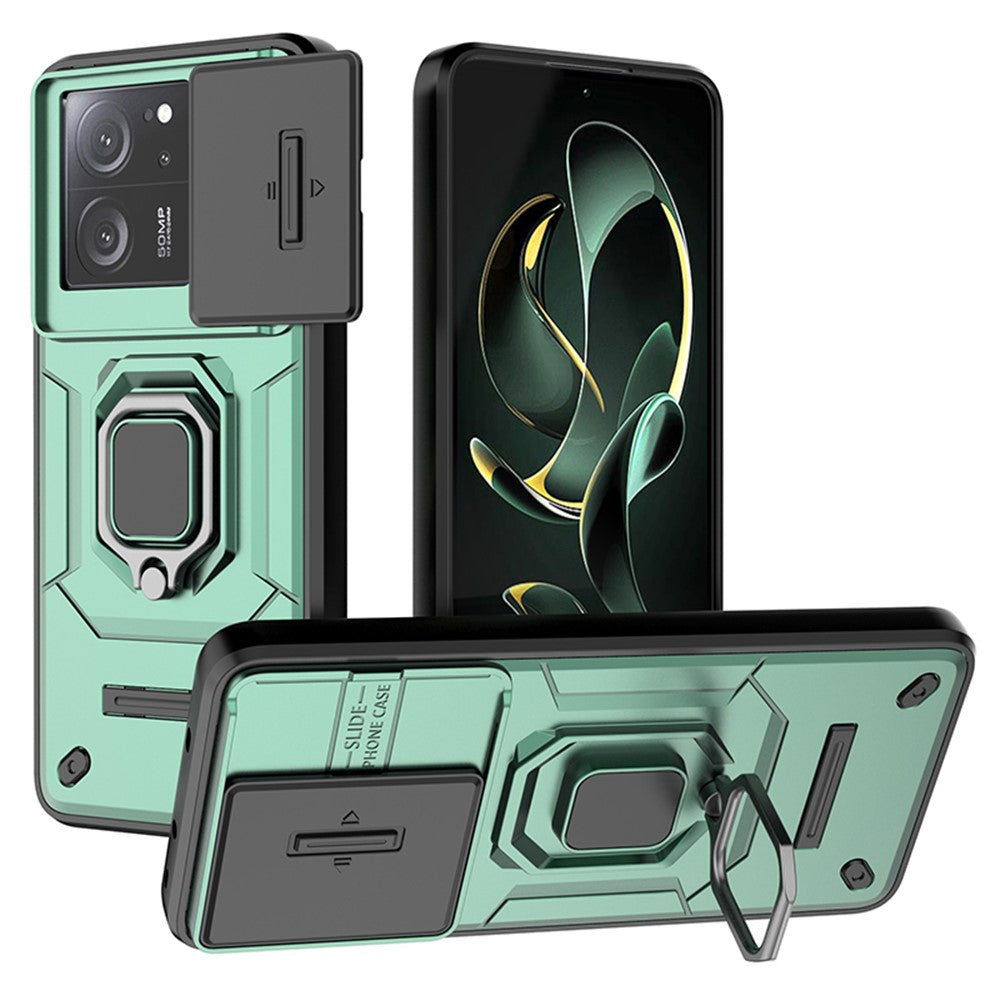Xiaomi Redmi K60 Ultra / 13T / 13T Pro Bakstycke Skjutbart Linslock PC+TPU Stativ mobilskal