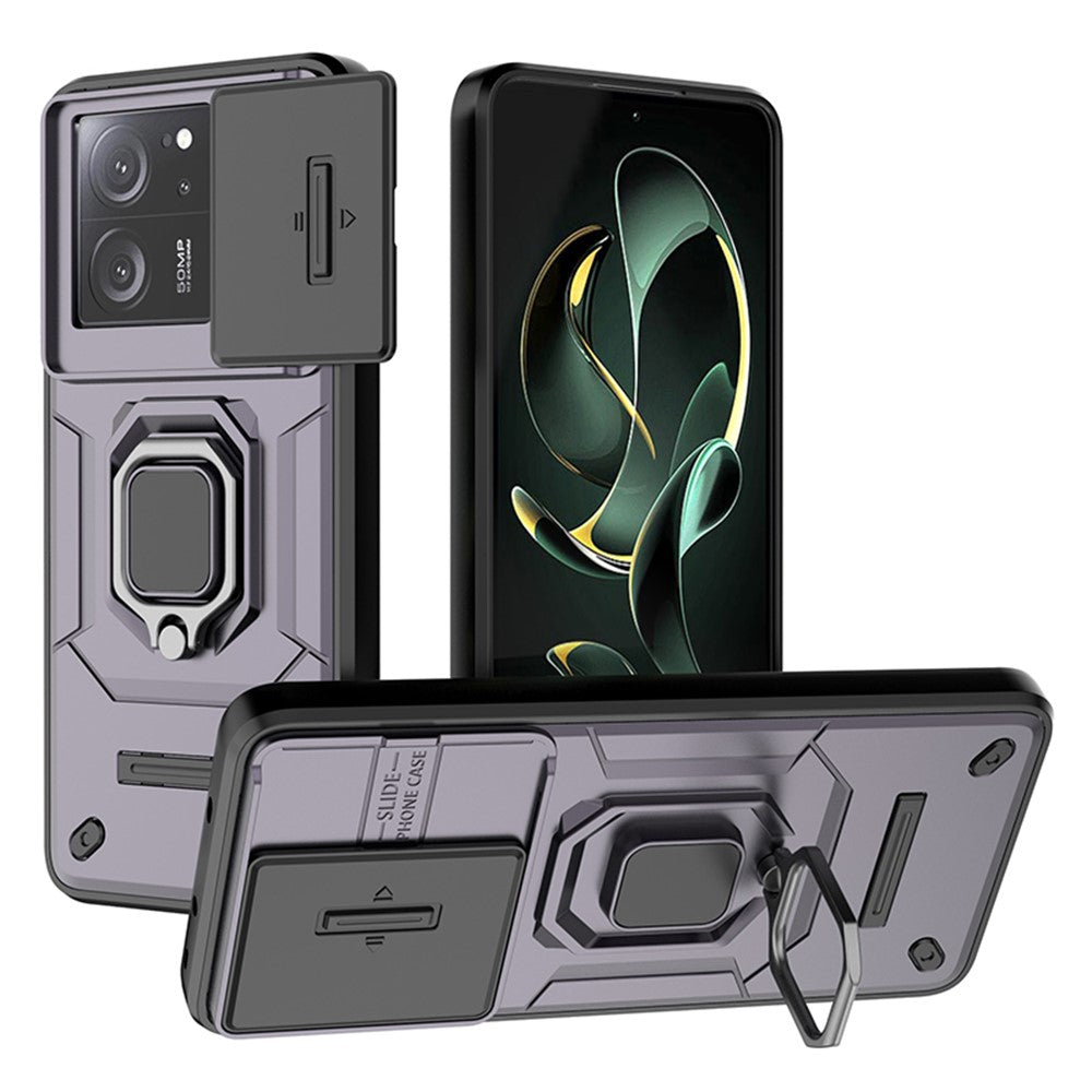 Xiaomi Redmi K60 Ultra / 13T / 13T Pro Bakstycke Skjutbart Linslock PC+TPU Stativ mobilskal