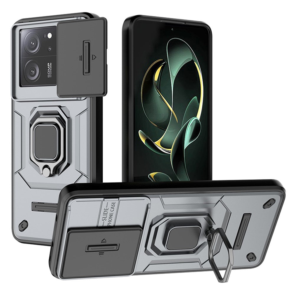 Xiaomi Redmi K60 Ultra / 13T / 13T Pro Bakstycke Skjutbart Linslock PC+TPU Stativ mobilskal