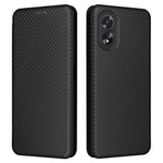 For Oppo A38 4G Case Leather Stand Card Slot Phone Shell with Carbon Fiber Texture