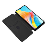 For Oppo A38 4G Case Leather Stand Card Slot Phone Shell with Carbon Fiber Texture