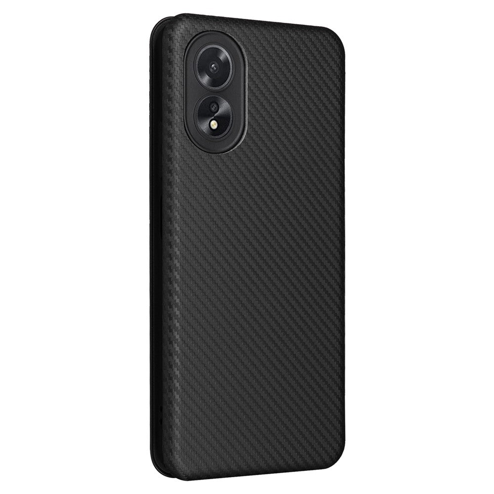 For Oppo A38 4G Case Leather Stand Card Slot Phone Shell with Carbon Fiber Texture