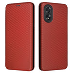 For Oppo A38 4G Case Leather Stand Card Slot Phone Shell with Carbon Fiber Texture