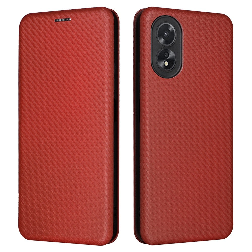 For Oppo A38 4G Case Leather Stand Card Slot Phone Shell with Carbon Fiber Texture
