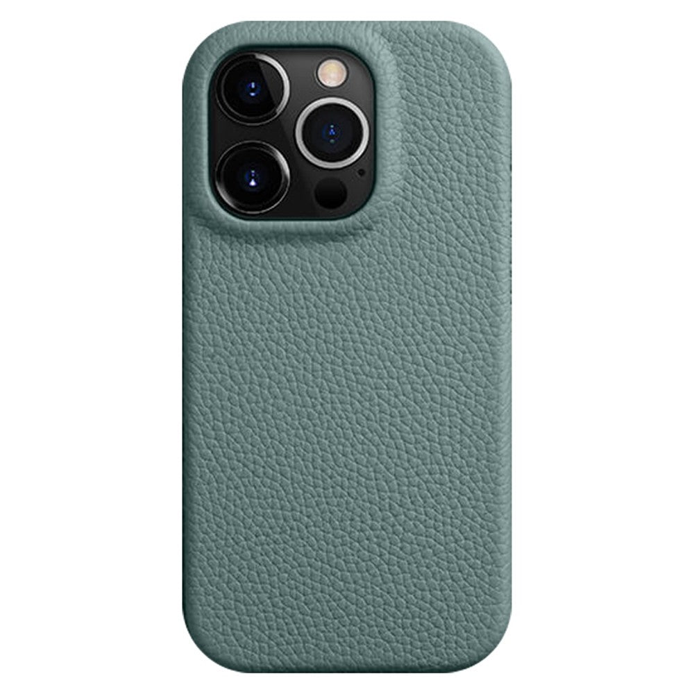 MELKCO til iPhone 15 Pro Cover Ridsefast Ægte Koskind+PC Magnetisk Telefoncover
