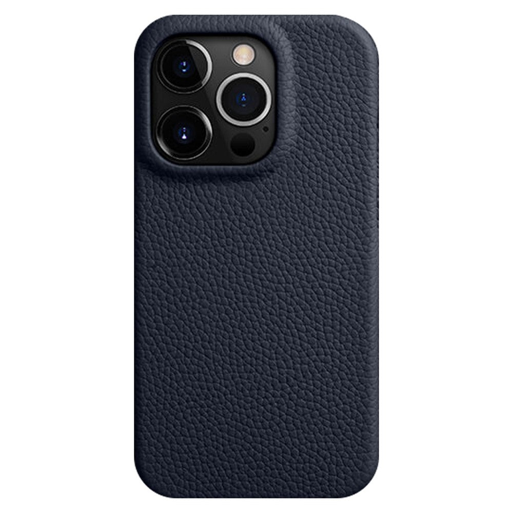 MELKCO til iPhone 15 Pro Cover Ridsefast Ægte Koskind+PC Magnetisk Telefoncover